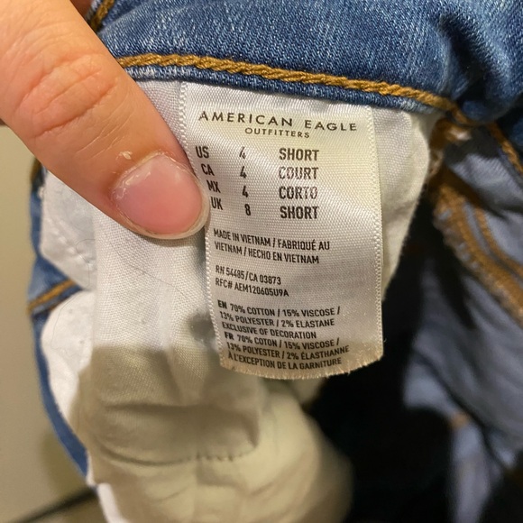 American eagle blue skinny jeans, short size 4 - Picture 4 of 4